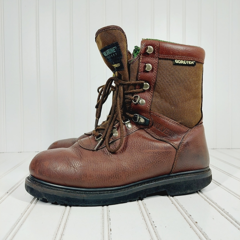 Wolverine Gore-Tex Brown Leather Waterproof Lace Up Work Boots D912